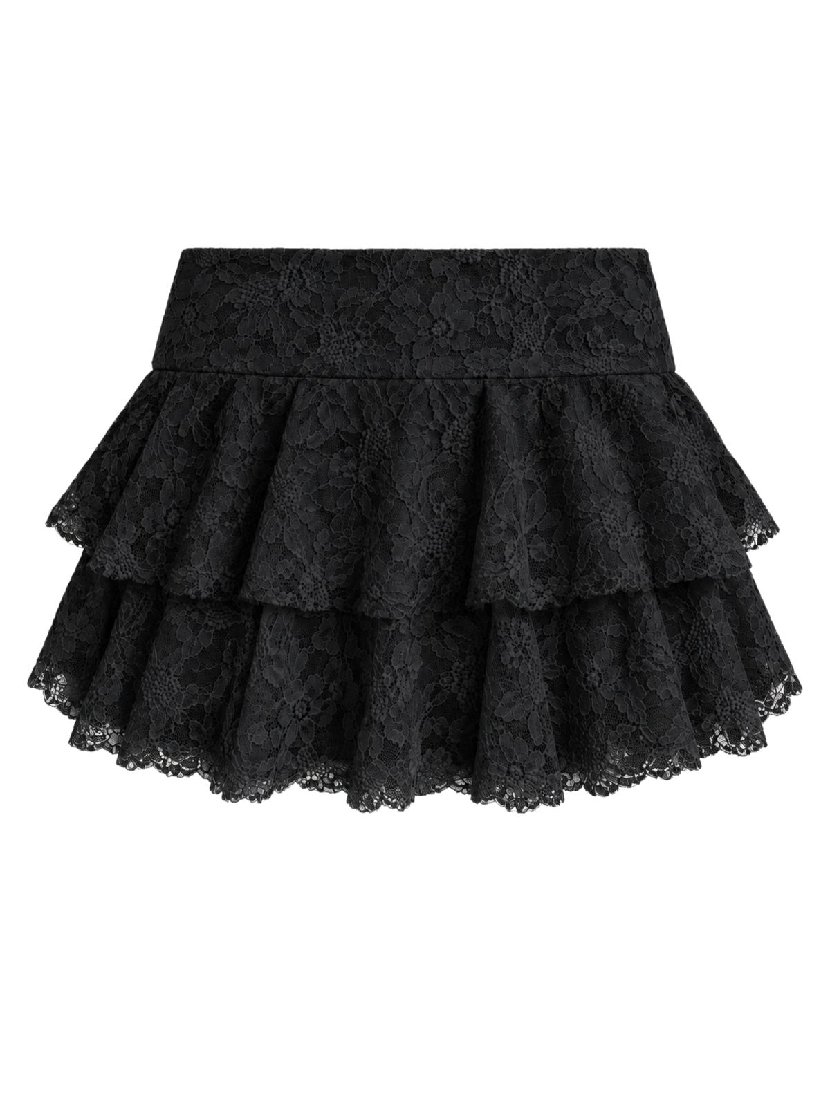Falda Disfraz Negra Encaje