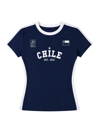 Polera Chile Azul/Blanca