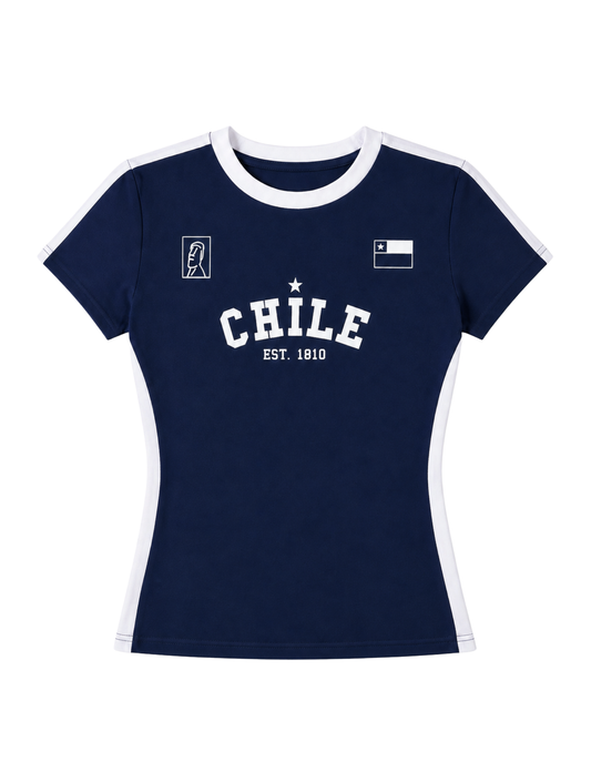 Polera Chile Azul/Blanca