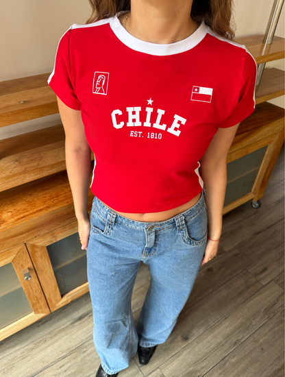 Polera Chile Roja/Blanca