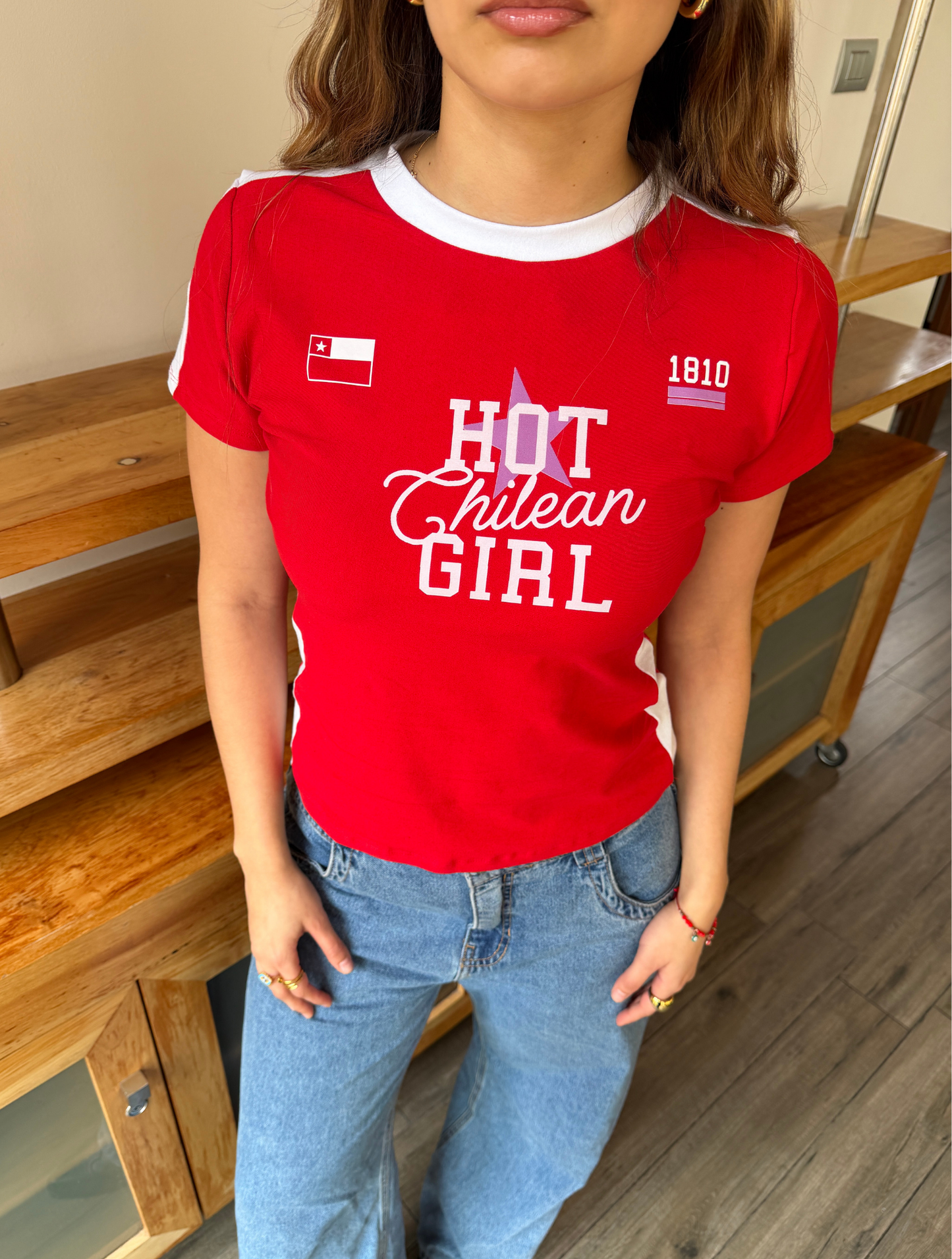 Polera Hot Chilean Girl Roja