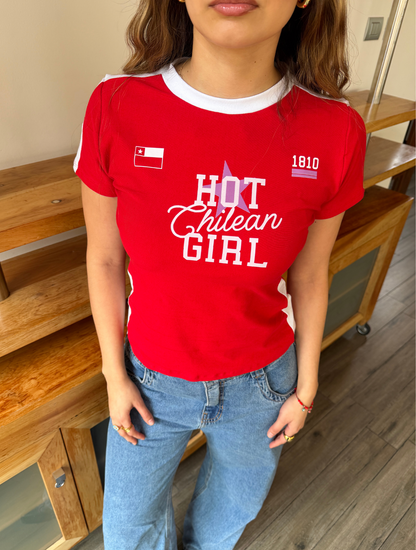 Polera Hot Chilean Girl Roja