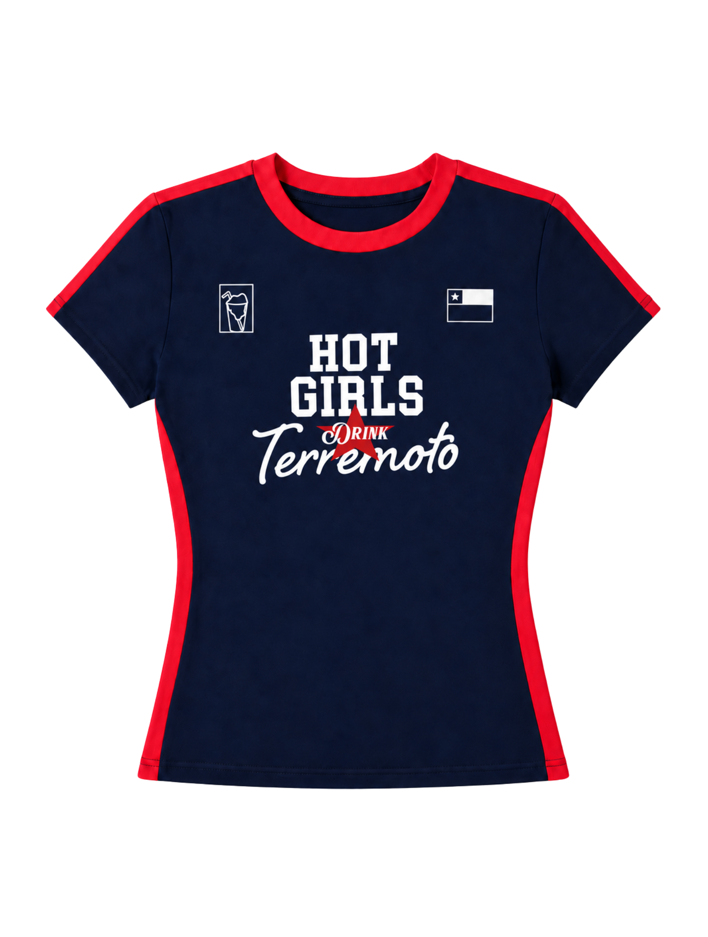 Polera Hot Girls Drink Terremoto Azul