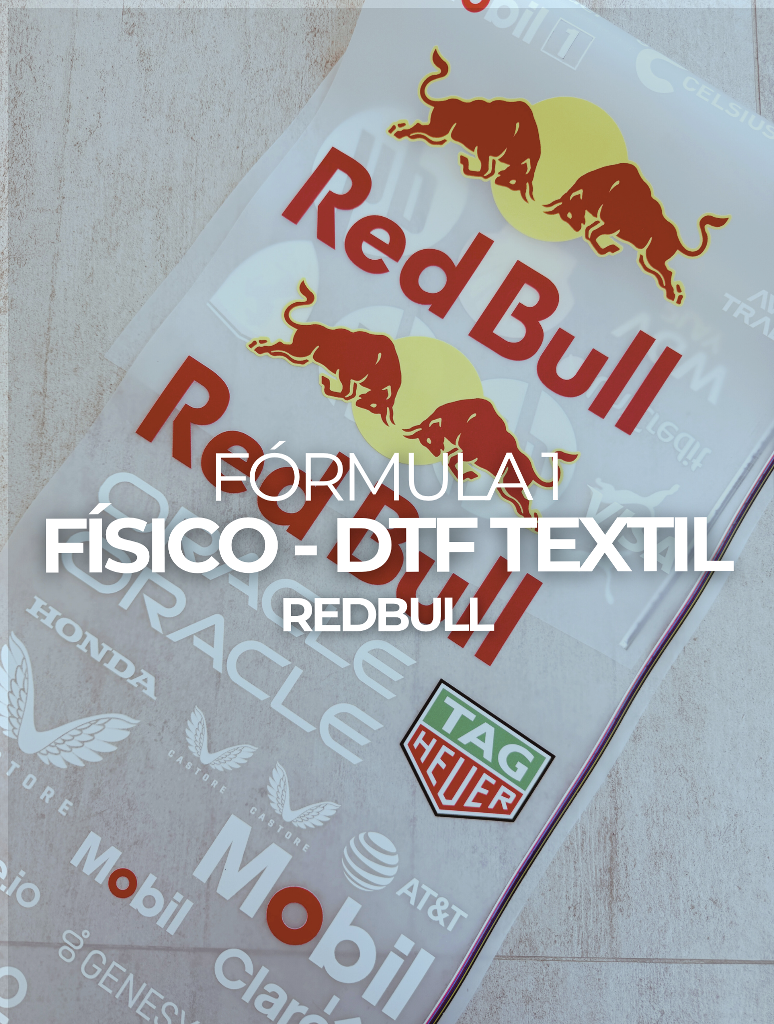 Fórmula 1 - Logos RedBull DTF TEXTIL