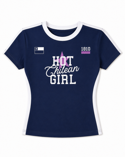 Polera Hot Chilean Girl Azul