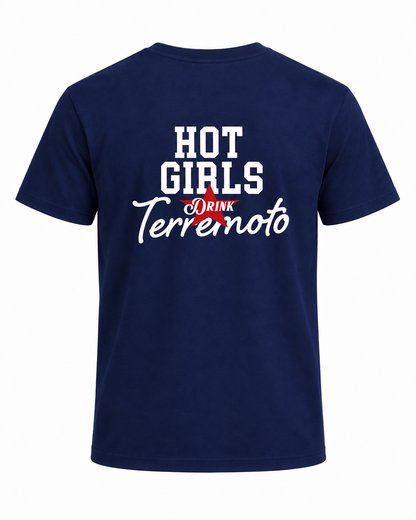 Polera Oversize Hot Girls Drink Terremoto Azul
