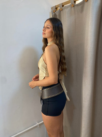 Top Zaira Plisado Dorado